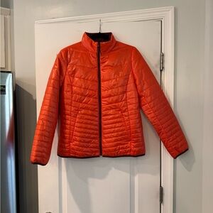 Talbots Bundle Woman’s Puffer Jacket with Turtleneck in Maroon and Cream Bundle